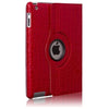 Image of Apple iPad 4/3/2 Case - 360 Degree Rotating Stand Folio PU Leather Smart Case Cover with Automatic Wake & Sleep Feature and Stylus Holder For iPad 4th Gen , iPad 3 & iPad 2 Crocodile Pattern Red