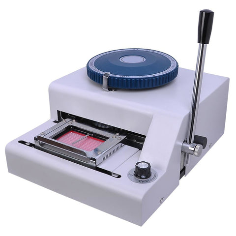 70-Character PVC Card Embosser w/ Laser Engraved Dial Stamping Machine Credit ID VIP Embossing