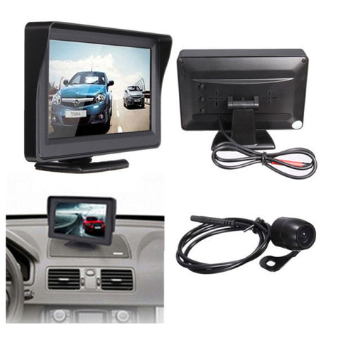 4.3" TFT LCD Car Rear View Monitor Night Vision Reverse Camera Black