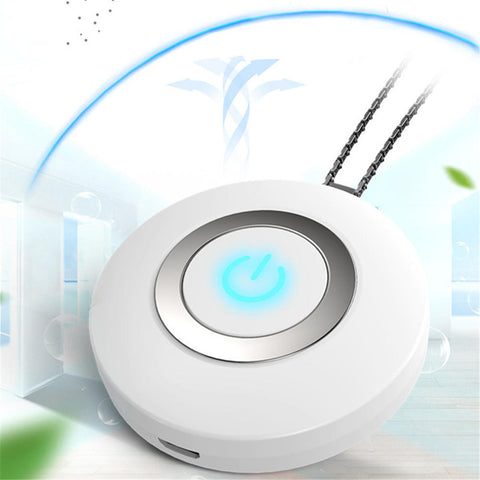 Bakeey Wearable Air Purifier Necklace Mini Portable USB Air Cleaner Negative Lon Generator Low Noise Air Freshener - White