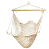 Image of Hammock Hanging Swing Cotton Rope Chair with Wood Stretcher Outdoor