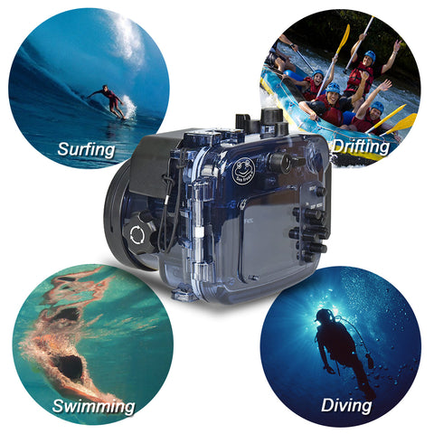 Seafrogs 60M/195FT IPX8 Diving Waterproof Protective Diving Housing Bag Cover Case For SONY Camera RX100 I II III IV V