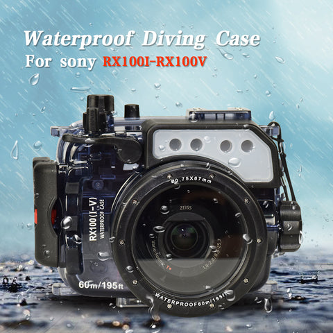 Seafrogs 60M/195FT IPX8 Diving Waterproof Protective Diving Housing Bag Cover Case For SONY Camera RX100 I II III IV V