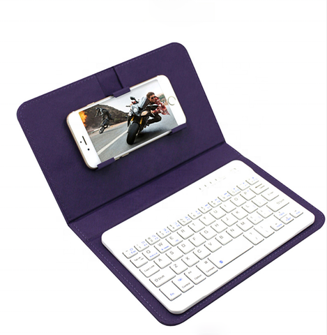 2021 new Mobile phone Bluetooth keyboard leather case Wireless keyboard cover Three system 2 in 1 mobile phone set