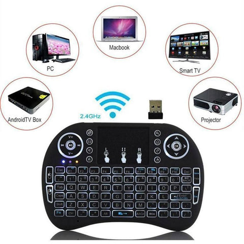 Mini i8 2.4G Air Mouse Wireless Keyboard with Touchpad Black