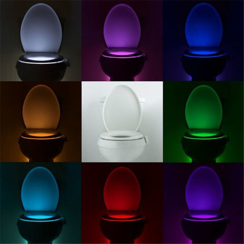 Sensor Motion Activated LED Toilet Night Light Battery-powered 8 Changing Colors Magic Toliet LED Sensor Lamp
