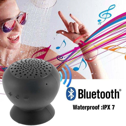 Waterproof Wireless Bluetooth Handsfree Suction Speaker Shower Car mic bluetooth microphone bluetooth music receiver Black