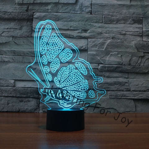 Bedside table lamp 7 Colorful Luminous lava lamp light Butterfly 3D LED Night Light Decorative Lights Lamp Children Small Gifts