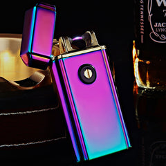 2pcs/lot 2017 new arrive USB arc lighter isqueiro for men LIGHTER smoke cigarette tool windproof lighter for man with gift box