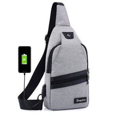New USB Design Chest Bag Women Backpacks Men Sling Bag Crossbody One Shoulder Strap Rucksack Polyester Cross Body Travel Bags