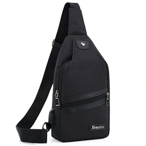 New USB Design Chest Bag Women Backpacks Men Sling Bag Crossbody One Shoulder Strap Rucksack Polyester Cross Body Travel Bags