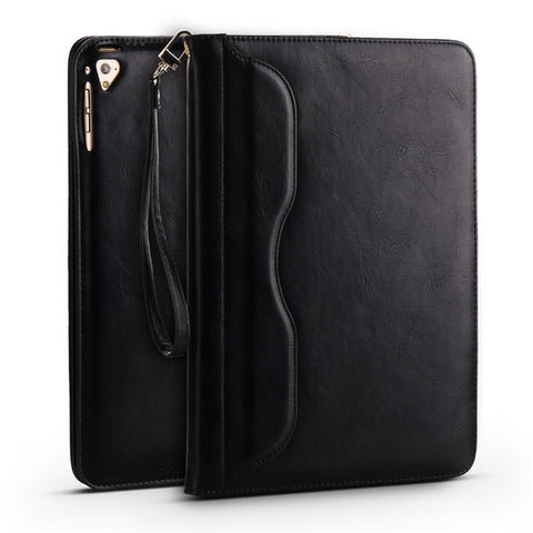 New Hmsunrise Leather Case For apple ipad 9.7 inch 2018 Ultra Thin Folio Flip Stand Cover Auto Wake Sleep for ipad A1822 A1823