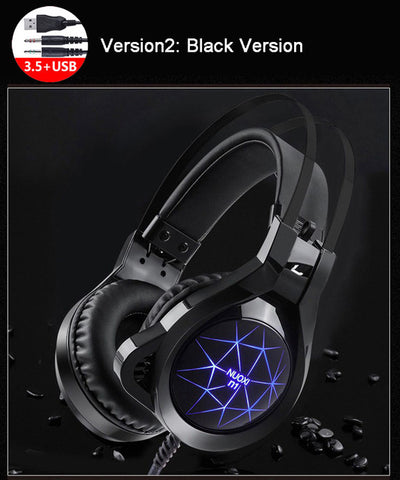 NUOXI N1 Gaming Headphone casque Computer Stereo Deep Bass Game Earphone Headset with Mic LED Backlight for PC Gamer