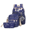 Image of 2018 USB Charging Canvas Backpack 3 Pcs/set Women School Backpacks Schoolbag For Teenagers Man Student Book Bag Boys Satchel