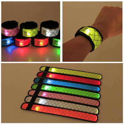 Hot Nylon LED Sports Slap Wrist Strap Band Wristband Light Flash Bracelet Glowing Armband Festive & Party Supplies LXY9 JA02