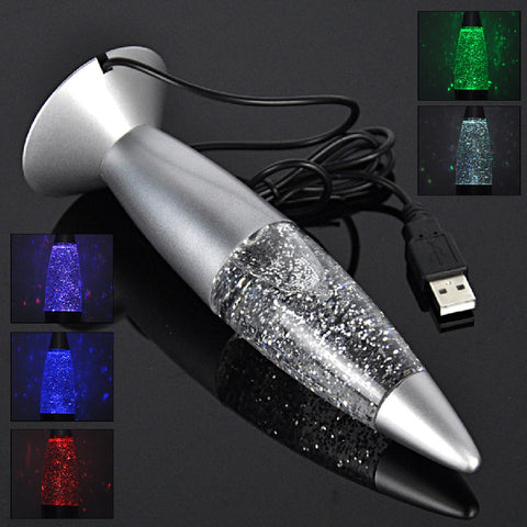 3D Rocket Multi Color Changing Lava Lamp RGB LED Glitter Party Mood Night Light Christmas Party Gift Bedside Night lamp