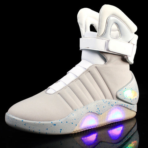 Adults USB Charging Led luminous Shoes For Men's Fashion Light Up Casual Men back to the Future Glowing Sneakers Free shipping
