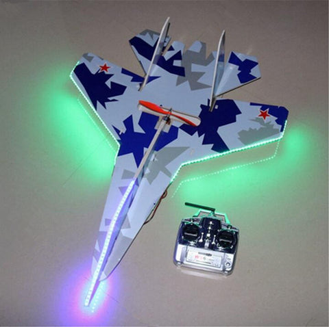 Flashing Led Jets Kt Foam Rc Plane SU 27 Model Electric Remote Control Airplanes Toys Hot Sale Drop Shipping